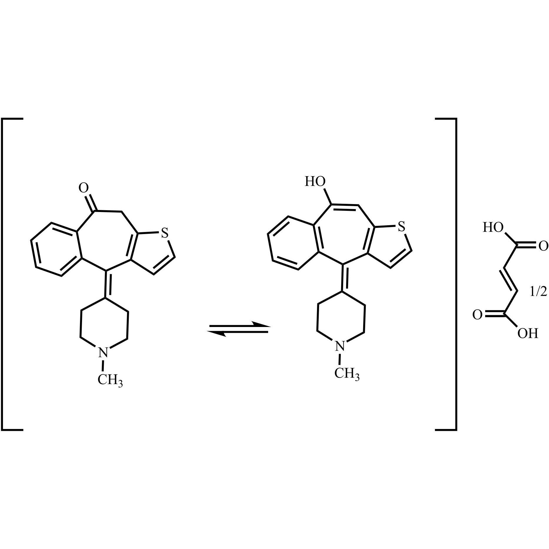 Show details for Ketotifen EP Impurity F Hemifumarate (Mixture of Enol and Ketone) Picture of Ketotifen EP Impurity F Hemifumarate (Mixture of Enol and Ketone)