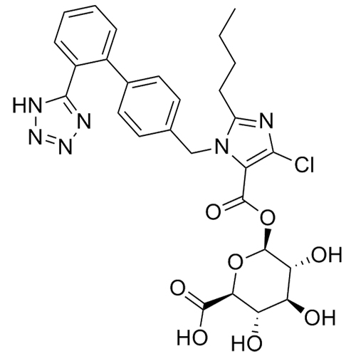 Show details for Losartan Carboxylic Acid Acyl-Beta-D-Glucuronide Picture of Losartan Carboxylic Acid Acyl-Beta-D-Glucuronide