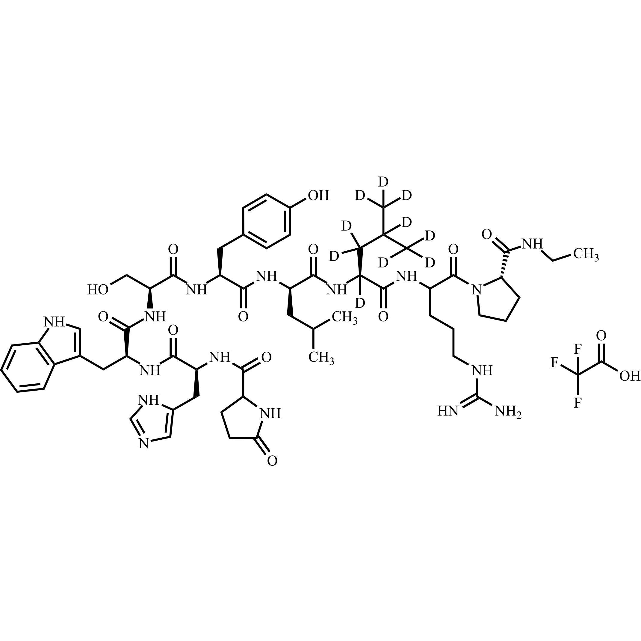 Show details for Leuprorelin (Leuprolide)-d10 Trifluoroacetic Acid Salt Picture of Leuprorelin (Leuprolide)-d10 Trifluoroacetic Acid Salt