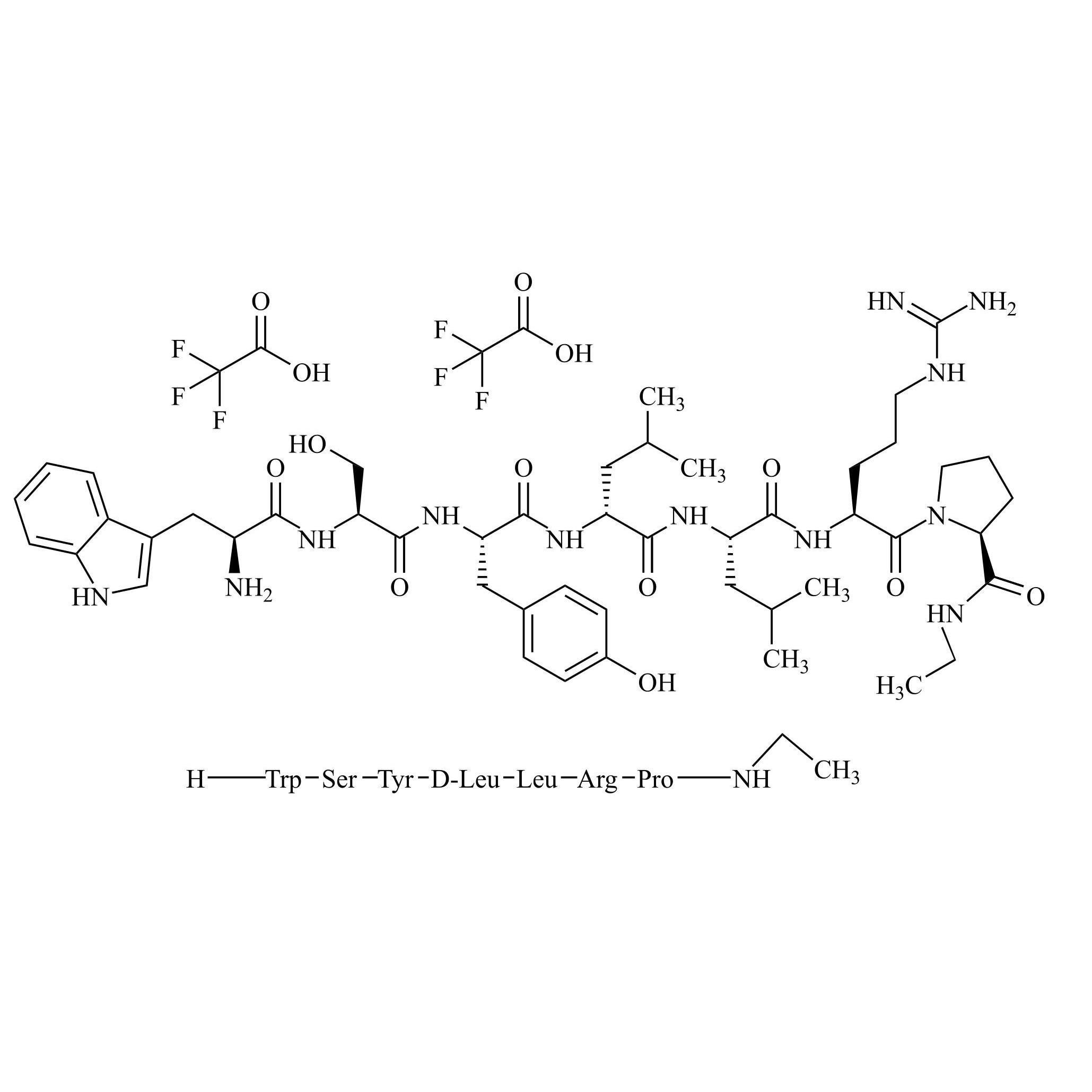 Picture of Leuprorelin (Leuprolide) Impurity 4 ((3-9)-Leuprorelin (Leuprolide)) Ditrifluoroacetate