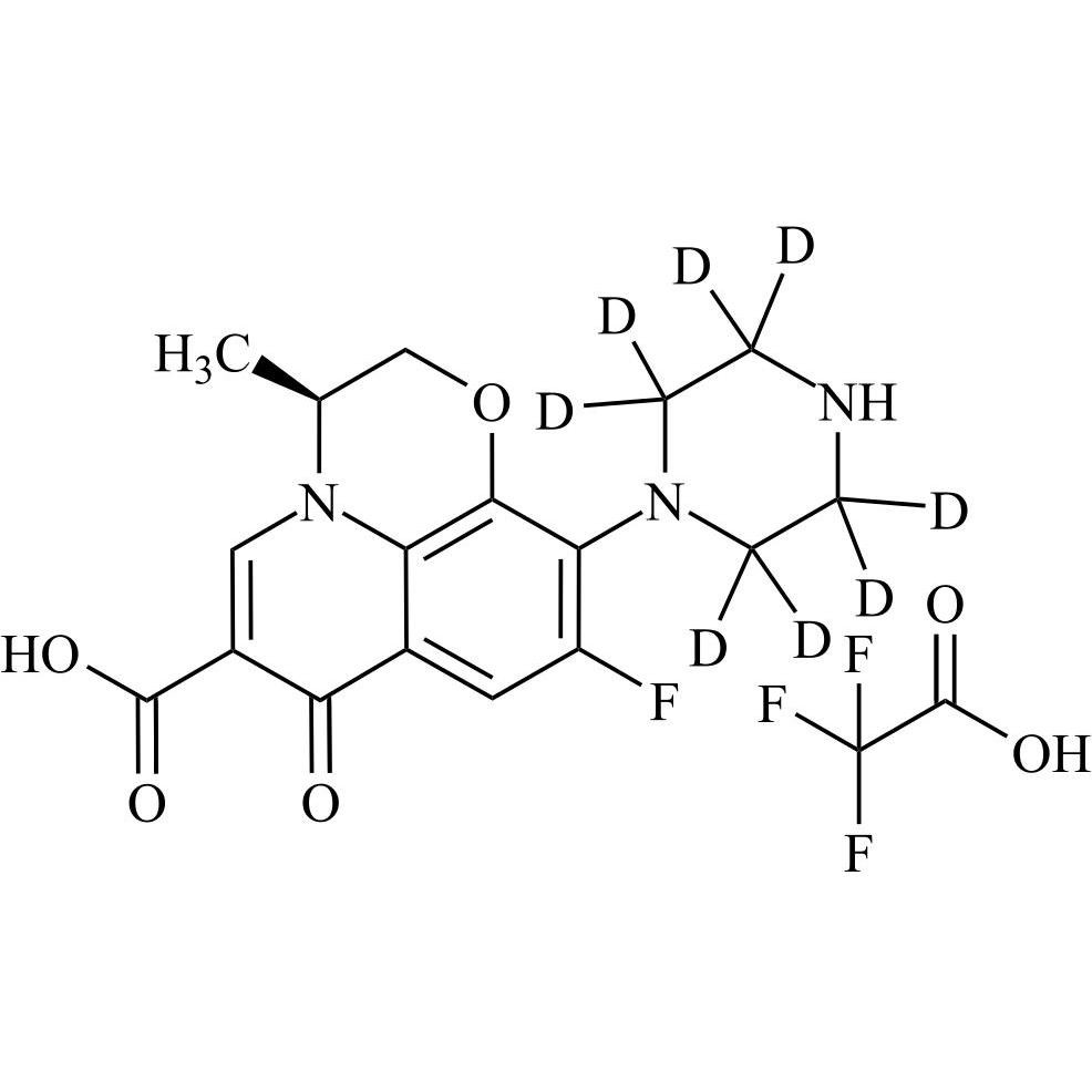 Picture of Levofloxacin EP Impurity B-d8 Trifluoroacetate (Levofloxacin USP Related Compound A-d8 Trifluoroacetate, N-Desmethyl Levofloxacin-d8 Trifluoroacetate)