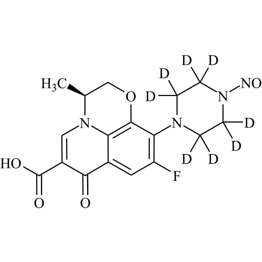 Picture of N-Nitroso Levofloxacin EP Impurity B-d8 (N-Nitroso Levofloxacin USP Related Compound A-d8, N-Nitroso-N-Desmethyl Levofloxacin-d8)