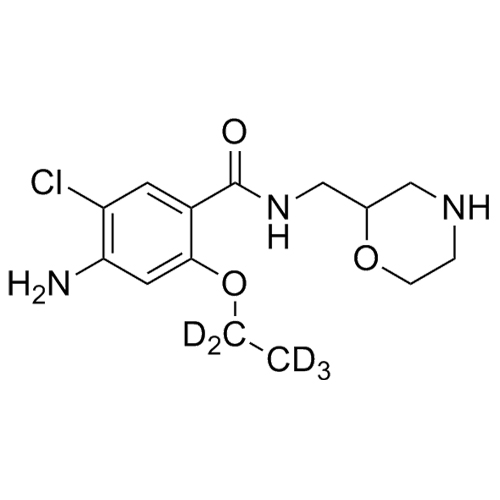 Show details for Des-4-fluorobenzyl Mosapride-d5 Picture of Des-4-fluorobenzyl Mosapride-d5