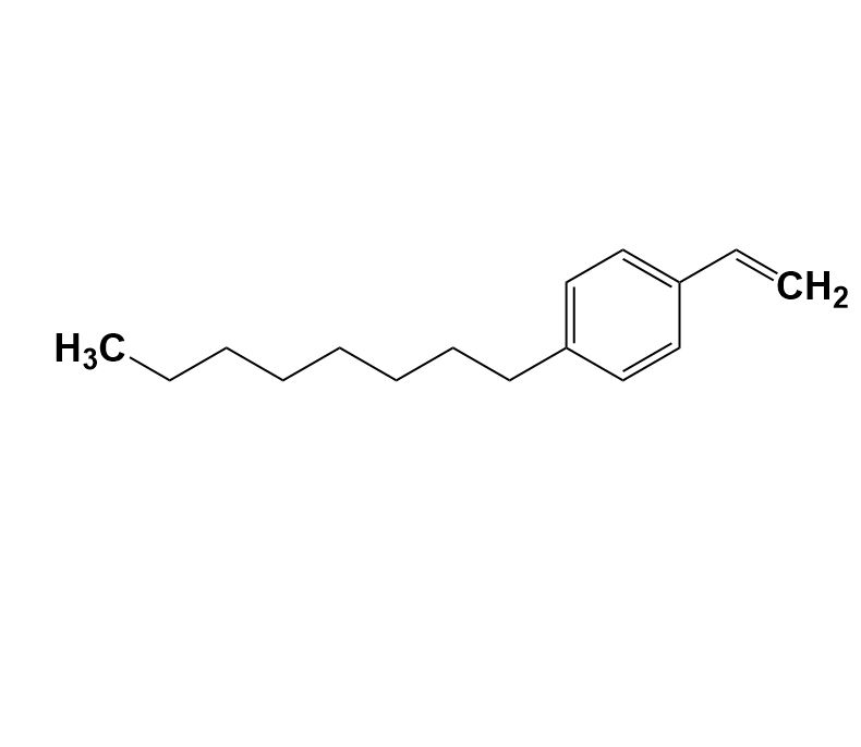 Picture of 4-n-Octylstyrene (Stabilized with TBC)