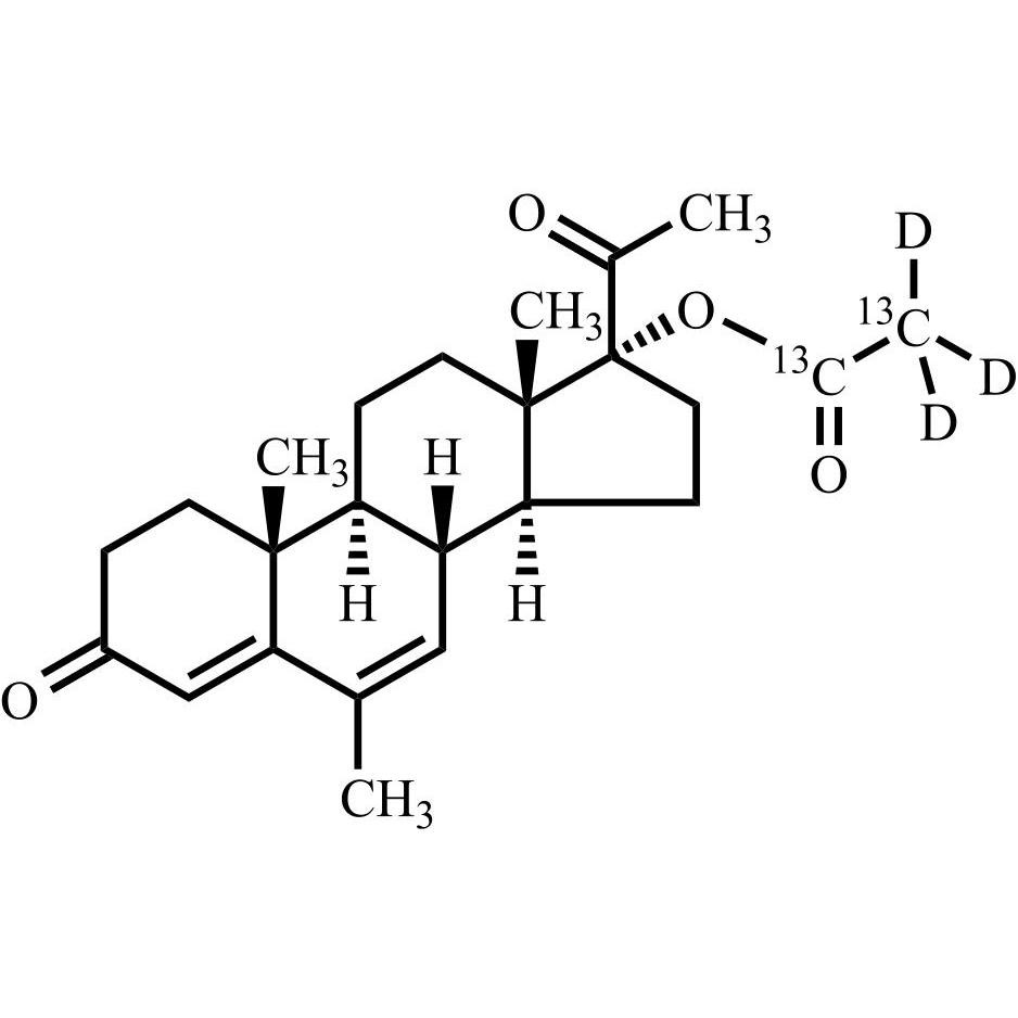 Picture of Megestrol Acetate-13C2-d3 (Medroxyprogesterone Acetate EP Impurity G-13C2-d3)