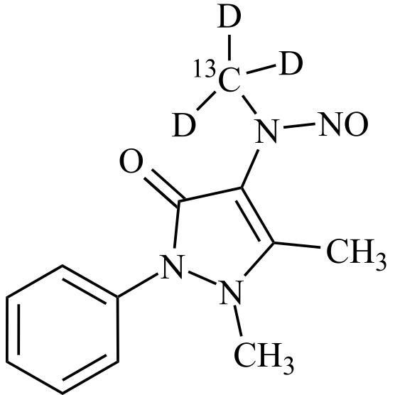 Show details for N-Nitroso Metamizole EP Impurity C-13C-d3 Picture of N-Nitroso Metamizole EP Impurity C-13C-d3