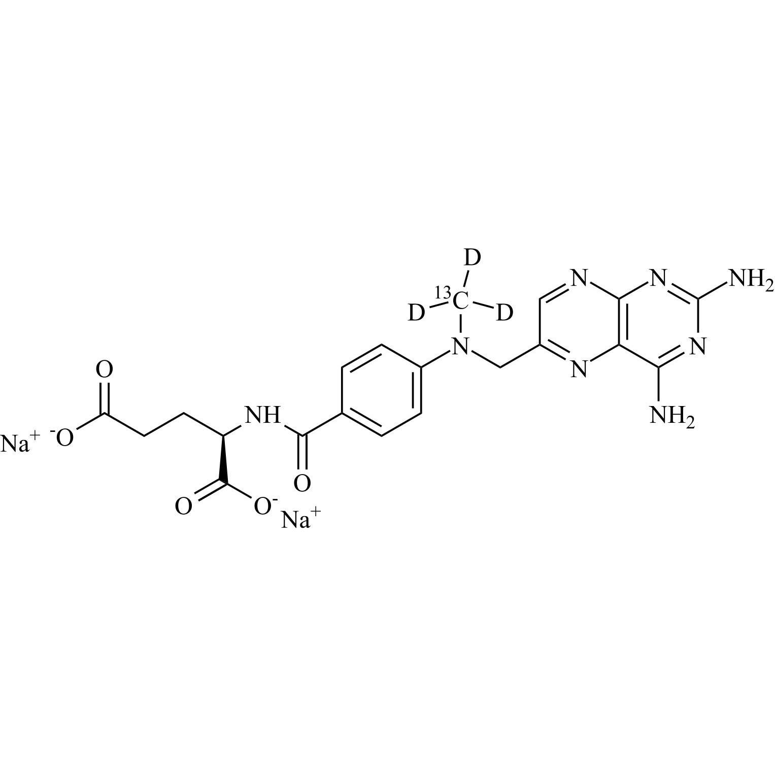 Picture of Methotrexate EP Impurity F-13C-d3 Disodium Salt ((R)-Methotrexate-13C-d3 Disodium Salt)