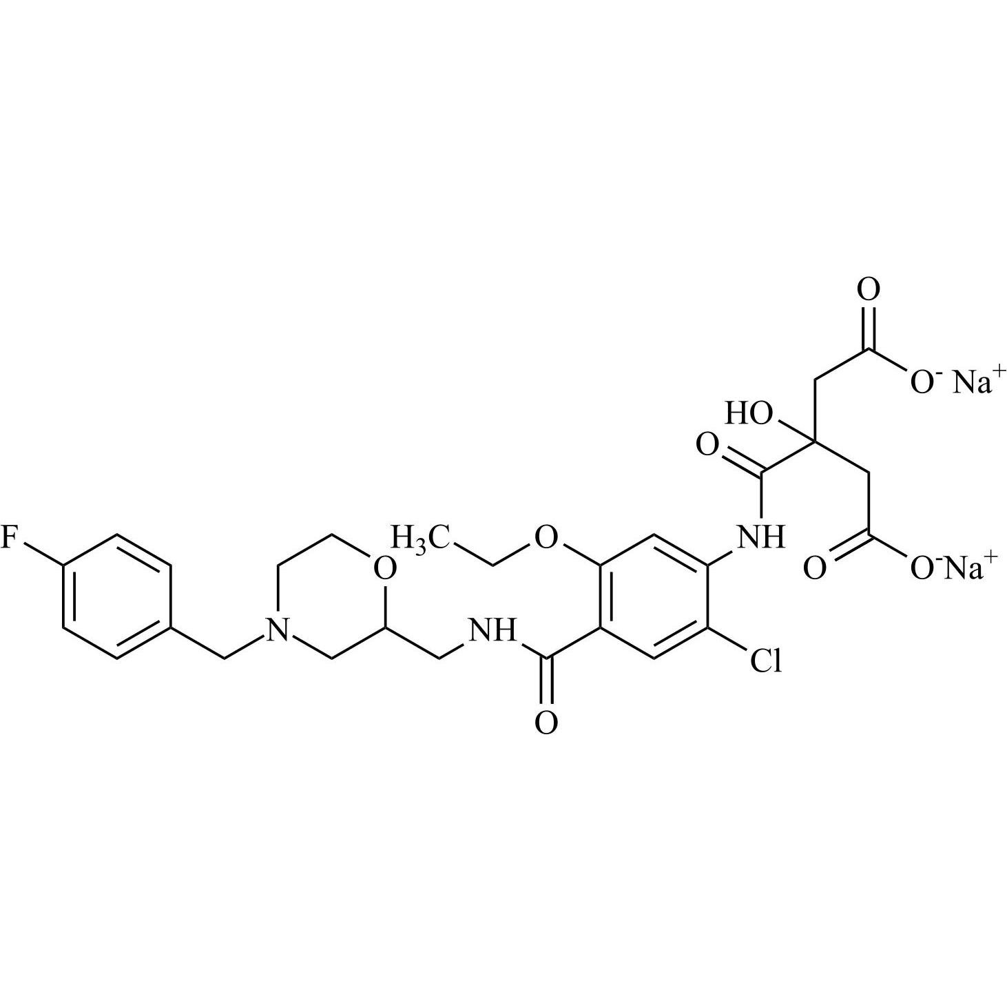 Show details for Mosapride Citric Amide Disodium Salt Picture of Mosapride Citric Amide Disodium Salt