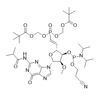 Picture of 5'-(E)-POM-VP-2'-OMe-G(ibu) Phosphoramidite
