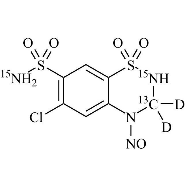 Picture of N4-Nitroso Hydrochlorothiazide-13C-15N2-d2
