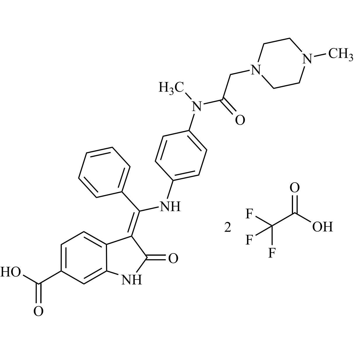 Show details for Nintedanib Impurity 6 Ditrifluoroacetate (Intedanib Impurity 6 Ditrifluoroacetate) Picture of Nintedanib Impurity 6 Ditrifluoroacetate (Intedanib Impurity 6 Ditrifluoroacetate)