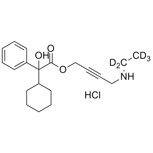 Show details for N-Desethyl Oxybutynin-d5 HCl Picture of N-Desethyl Oxybutynin-d5 HCl