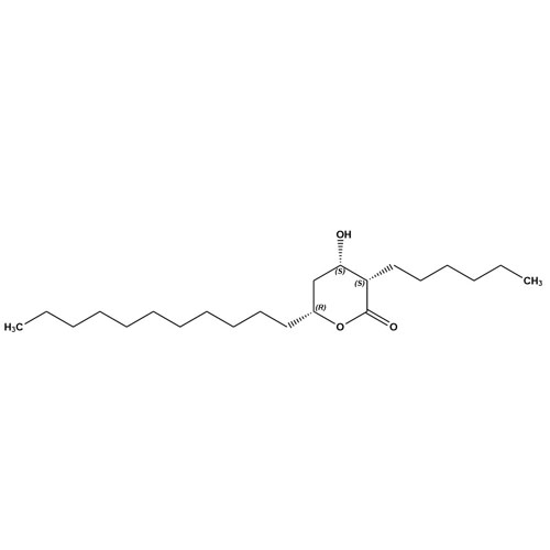 Picture of (3S,4S,6R)-3-Hexyl-4-hydroxy-6-undecyltetrahydro-2H-pyran-2-one