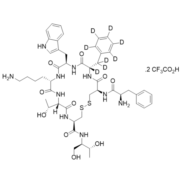Picture of Octreotide-d8 Di-Trifluoroacetic Acid Salt