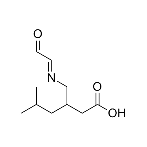 Show details for 5-Methyl-3-(((2-oxoethylidene)amino)methyl)hexanoic Acid Picture of 5-Methyl-3-(((2-oxoethylidene)amino)methyl)hexanoic Acid