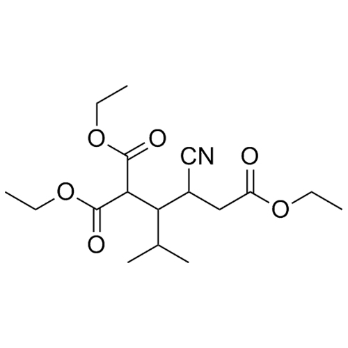 Show details for triethyl 3-cyano-2-isopropylbutane-1,1,4-tricarboxylate Picture of triethyl 3-cyano-2-isopropylbutane-1,1,4-tricarboxylate