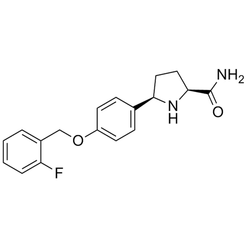 Picture of (5R)-5-(4-{[(2-fluorophenyl)methyl]oxy}phenyl)-L-prolinamide