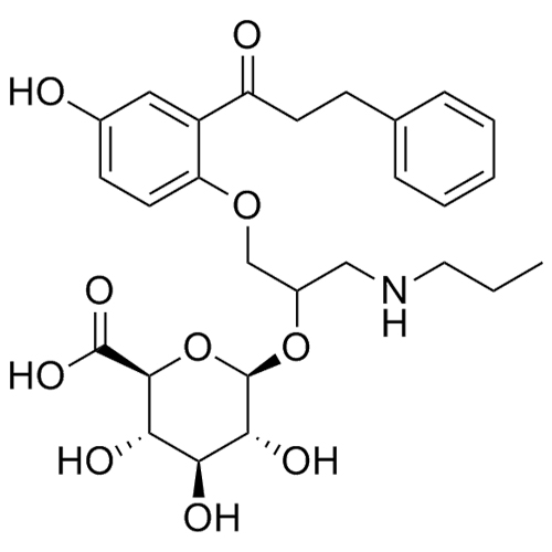 Show details for 5-Hydroxy Propafenone Glucuronide (Mixture of Diastereomers) Picture of 5-Hydroxy Propafenone Glucuronide (Mixture of Diastereomers)