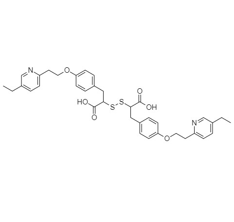 Show details for Pioglitazone Dithiodimethyl Acid Impurity Picture of Pioglitazone Dithiodimethyl Acid Impurity