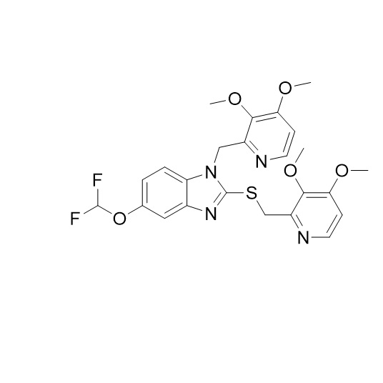 Picture of N-[(3,4-Dimethoxy-2-pyridinyl)methyl] Pantoprazole Sulfide (Mixture of isomers)