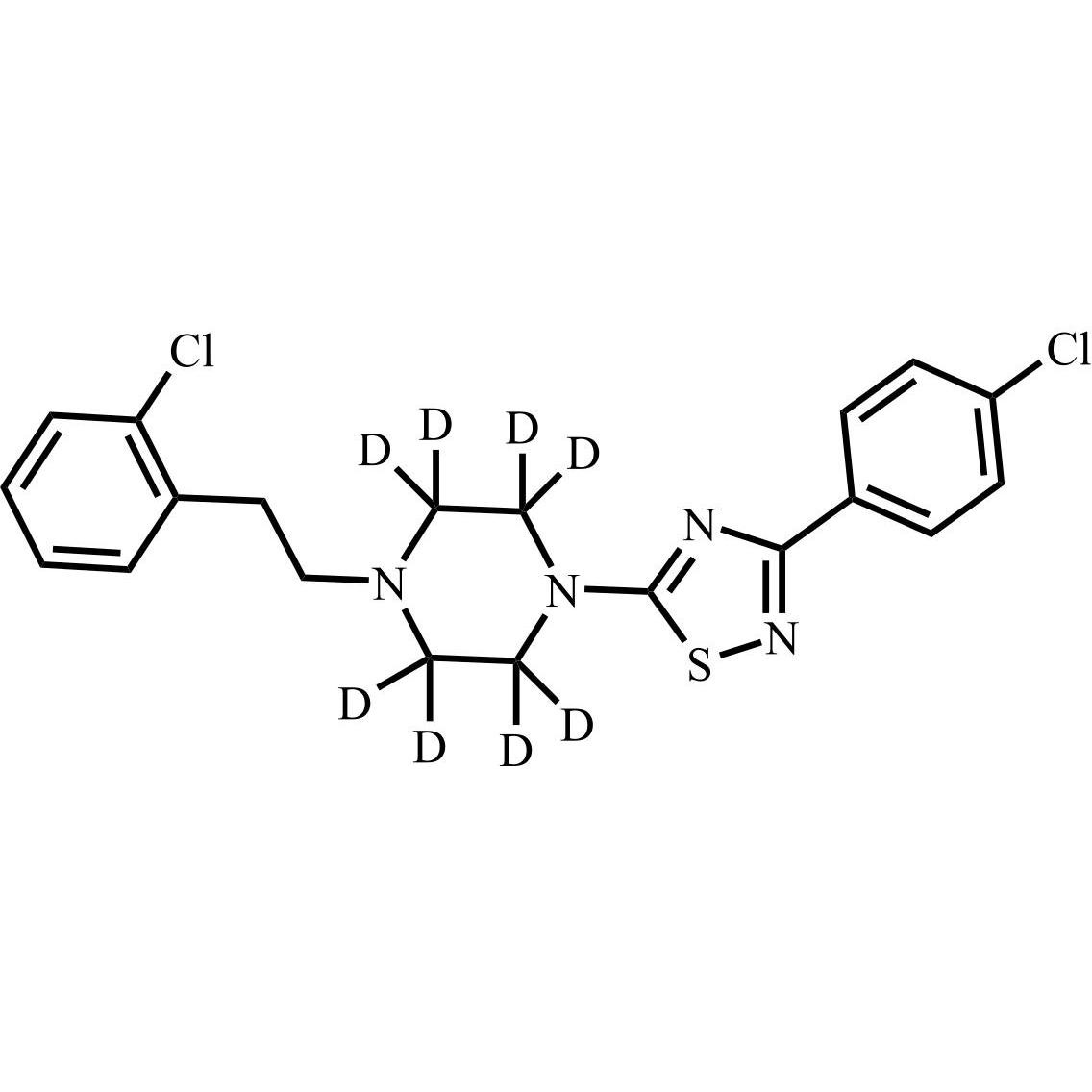 Picture of 1-[2-(2-chlorophenyl)ethyl]-4-[3-(4-chlorophenyl)-1,2,4-thiadiazol-5-yl]-Piperazine-d8