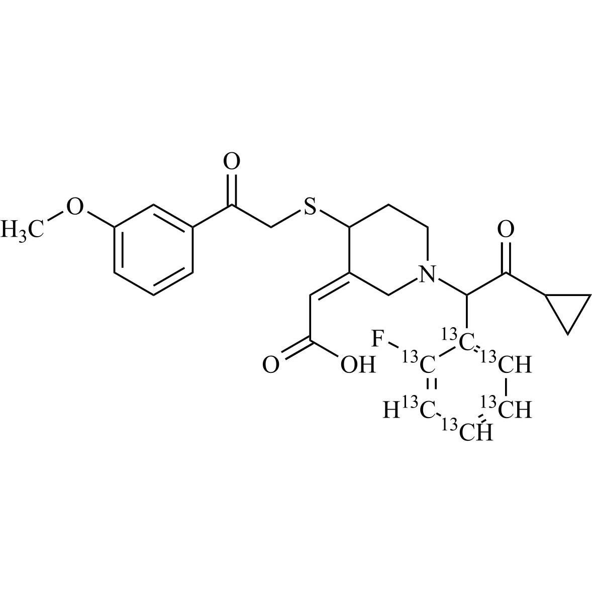 Show details for Prasugrel Metabolite Derivative-136 (trans R-138727MP-13C6) Picture of Prasugrel Metabolite Derivative-136 (trans R-138727MP-13C6)