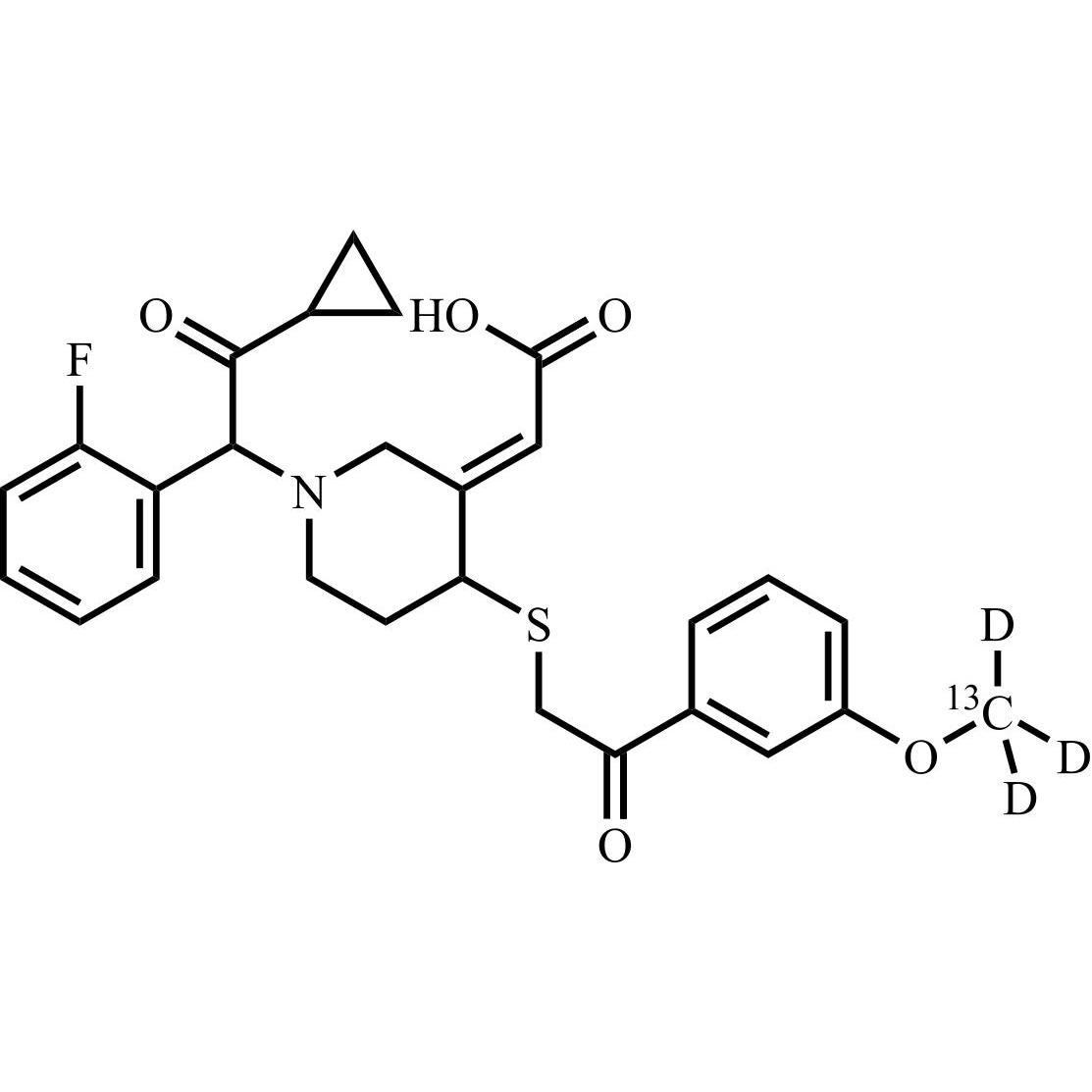 Picture of Prasugrel Metabolite Derivative-13C-d3 (trans R-138727MP, Mixture of Diastereomers)
