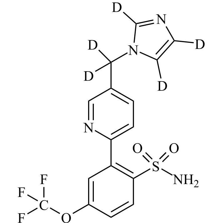 Picture of 2-[5-(1H-imidazol-1-ylmethyl)-2-pyridinyl]-4-(trifluoromethoxy) Benzenesulfonamide-d5