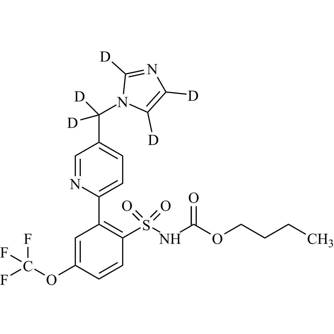 Picture of Butyl N-[2-[5-(imidazol-1-ylmethyl)pyridin-2-yl]-4-(trifluoromethoxy)phenyl]sulfonylcarbamate-d5