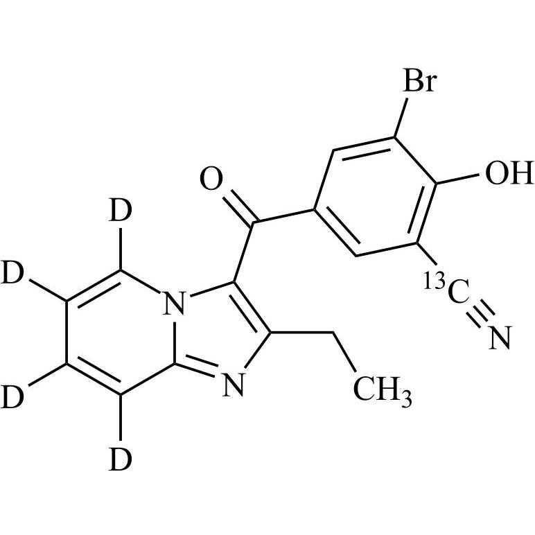 Picture of 3-Bromo-5-(2-Ethylimidazo[1,2-a]pyridine- 3-Carbonyl)-2-Hydroxybenzonitrile-13C-D4
