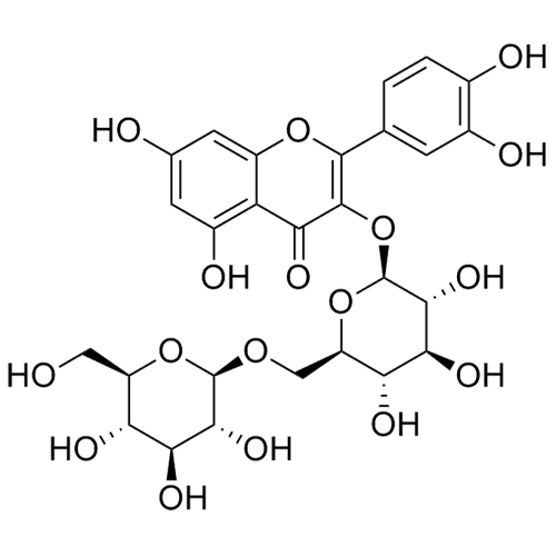 Show details for Quercetin 3-O-D-Glucopyranosyl-(1,6)-D-Glucopyranoside Picture of Quercetin 3-O-D-Glucopyranosyl-(1,6)-D-Glucopyranoside