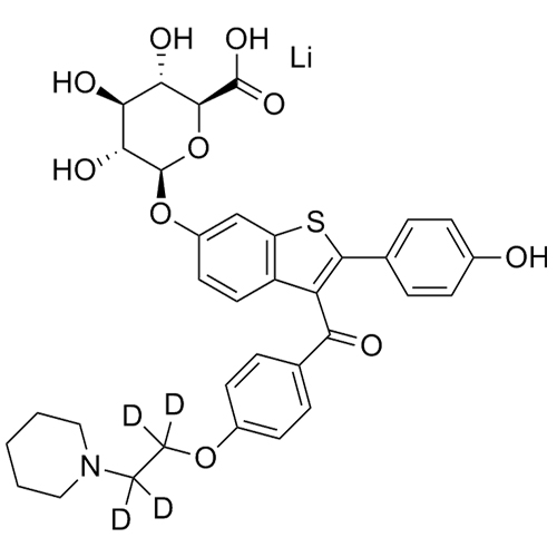 Show details for Raloxifene-d4-6-Glucuronide Lithium Salt Picture of Raloxifene-d4-6-Glucuronide Lithium Salt