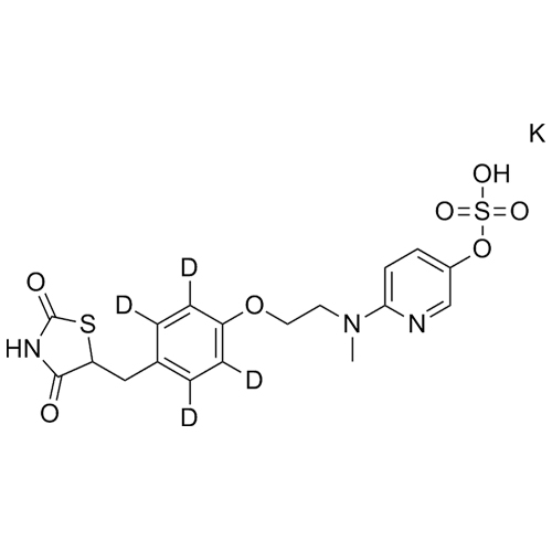 Picture of 5-Hydroxy rosiglitazone-d4 sulphate potassium salt