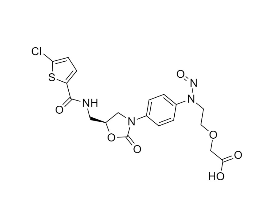 Picture of N-Nitroso Rivaroxaban Open-Ring Acid Impurity (Mixture of Isomers)