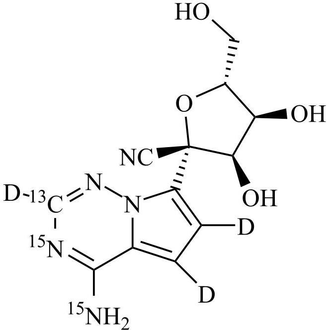 Picture of Remdesivir Related Compound 6-13C-d3-15N2 (GS-441524-13C-d3-15N2)