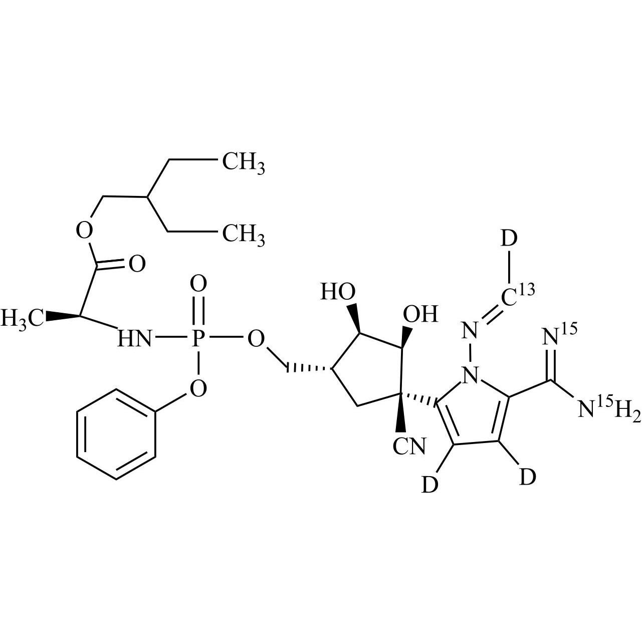 Picture of Remdesivir Impurity 16-13C-d3-15N2 (Mixture of Diastereomers)