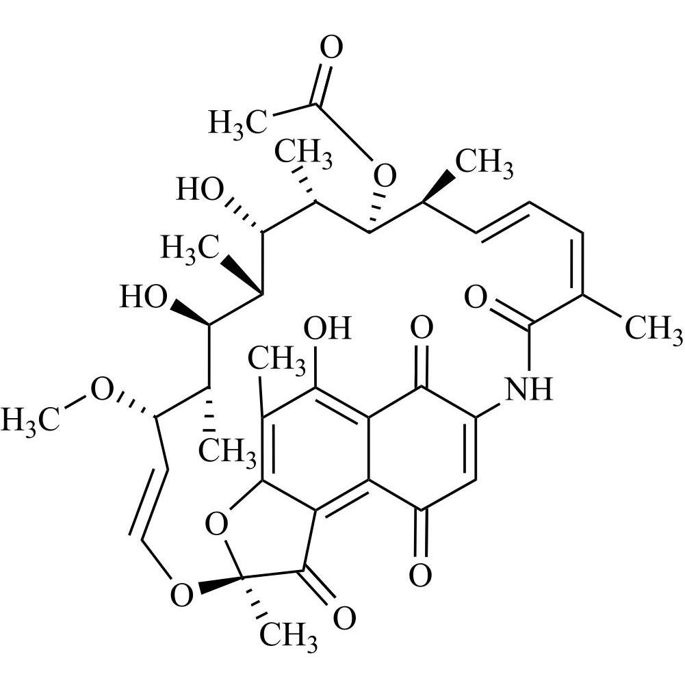 Show details for Rifamycin Impurity 11 (25-O-deacetyl-21-O-acetyl Rifamycin S) Picture of Rifamycin Impurity 11 (25-O-deacetyl-21-O-acetyl Rifamycin S)