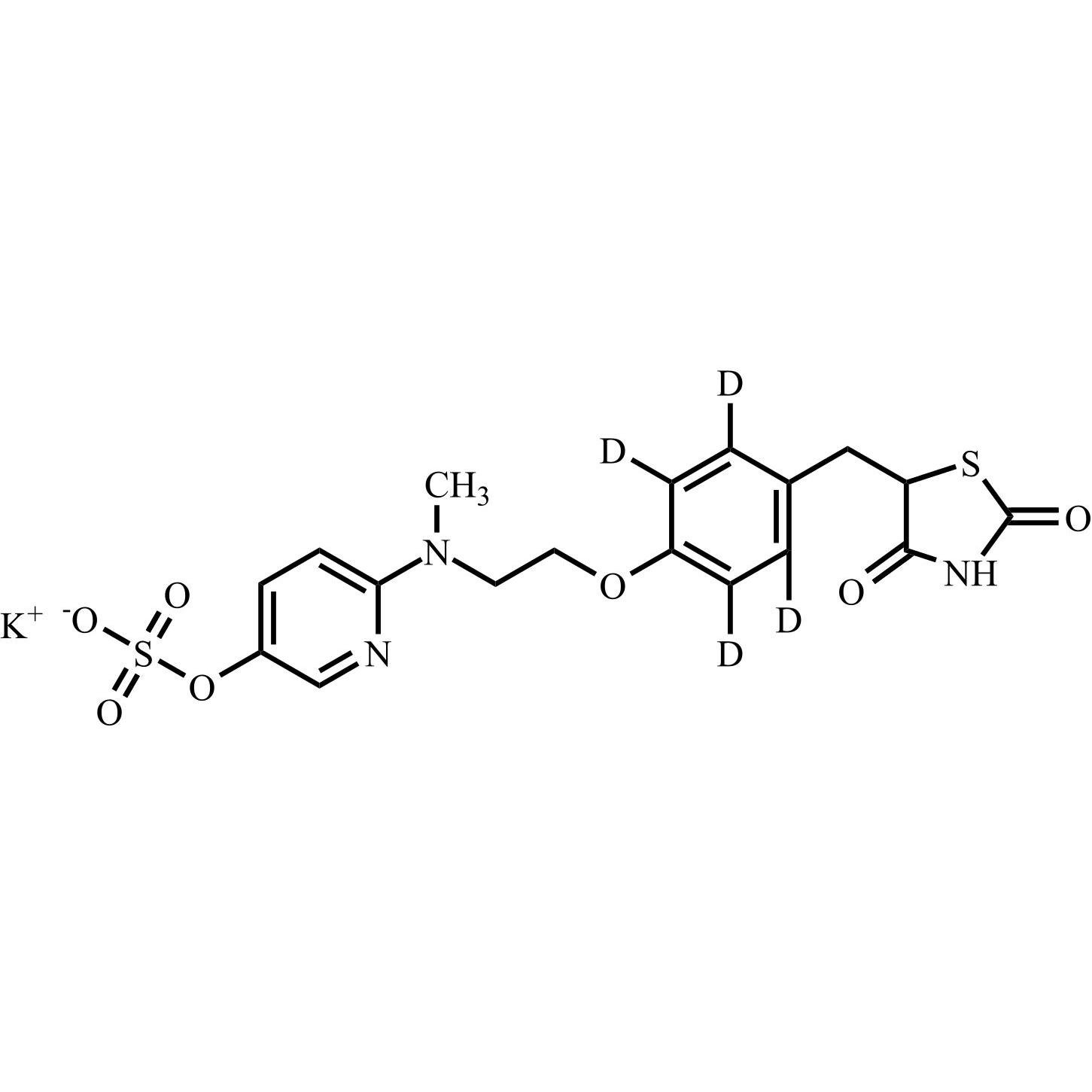 Picture of 5-Hydroxy rosiglitazone-d4 sulphate potassium salt