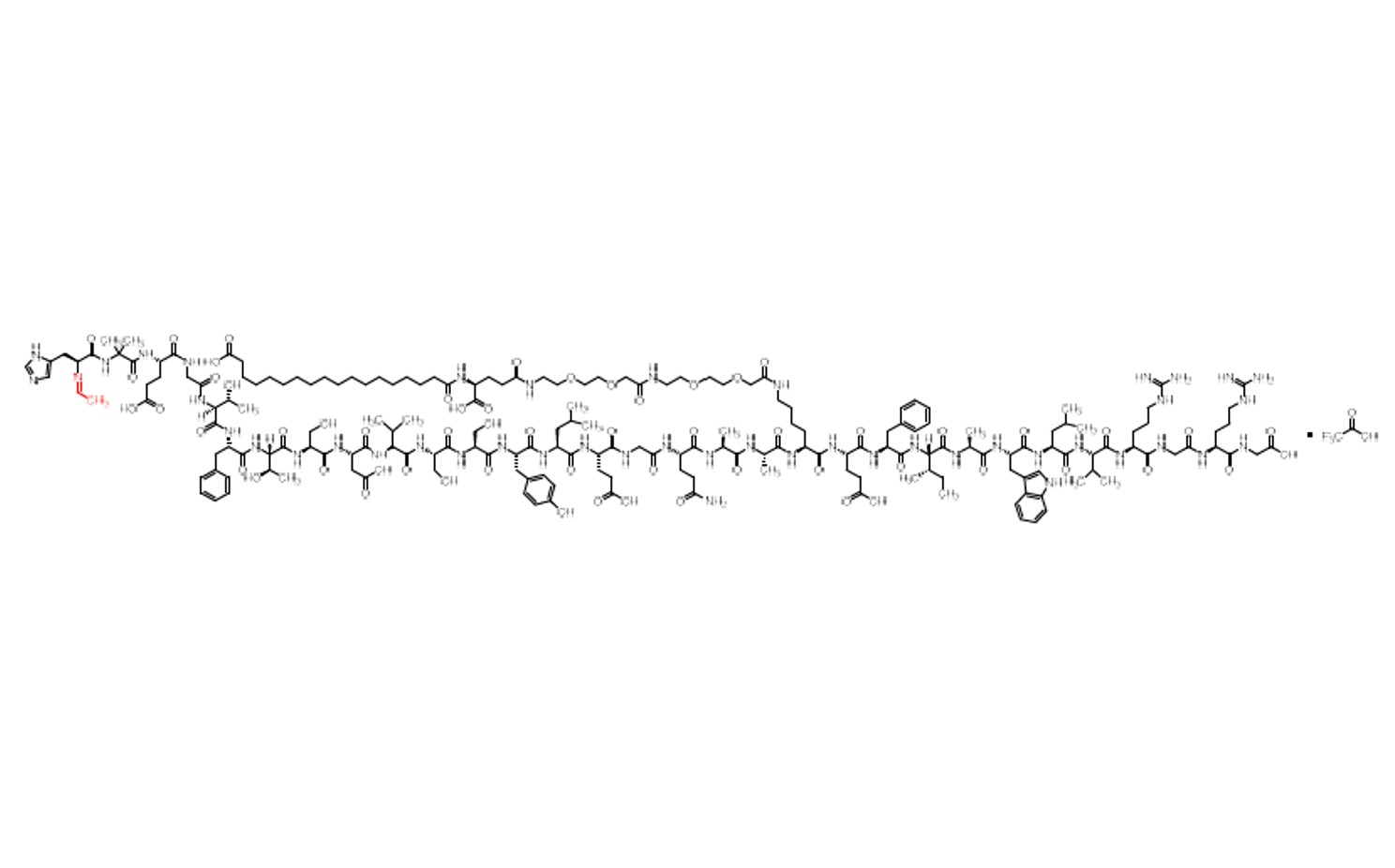 Show details for Semaglutide impurity Acetaldehyde Schiff-base TFA salt Picture of Semaglutide impurity Acetaldehyde Schiff-base TFA salt