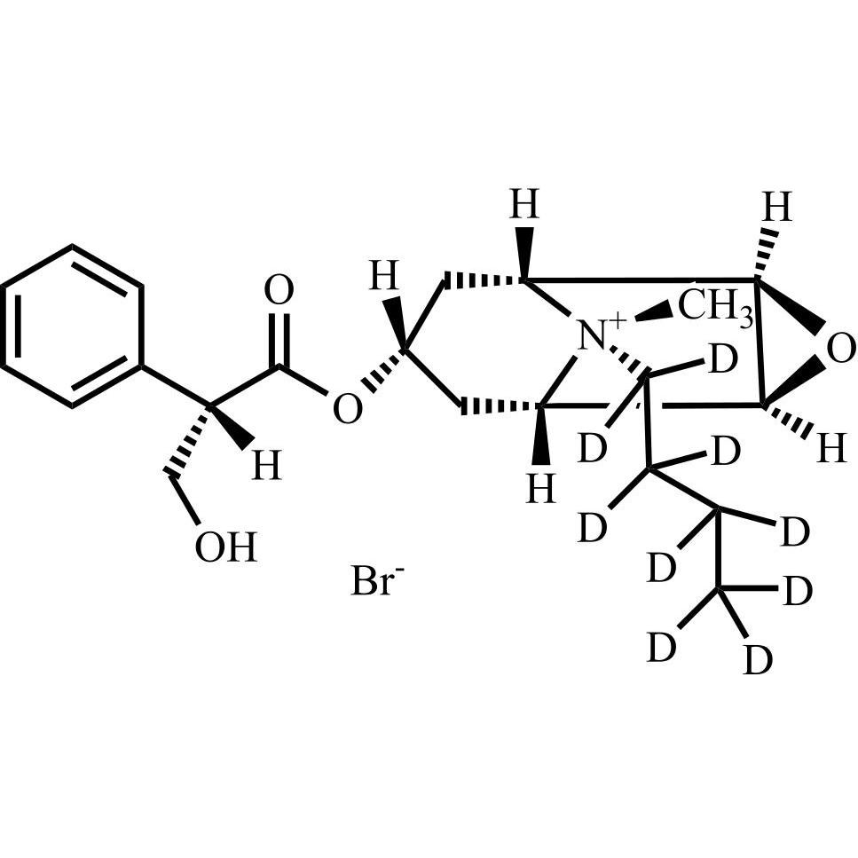Picture of Hyoscine Butylbromide-d9 (N-Butyl Scopolamine Bromide-d9, N-Butyl Hyoscine Bromide-d9)