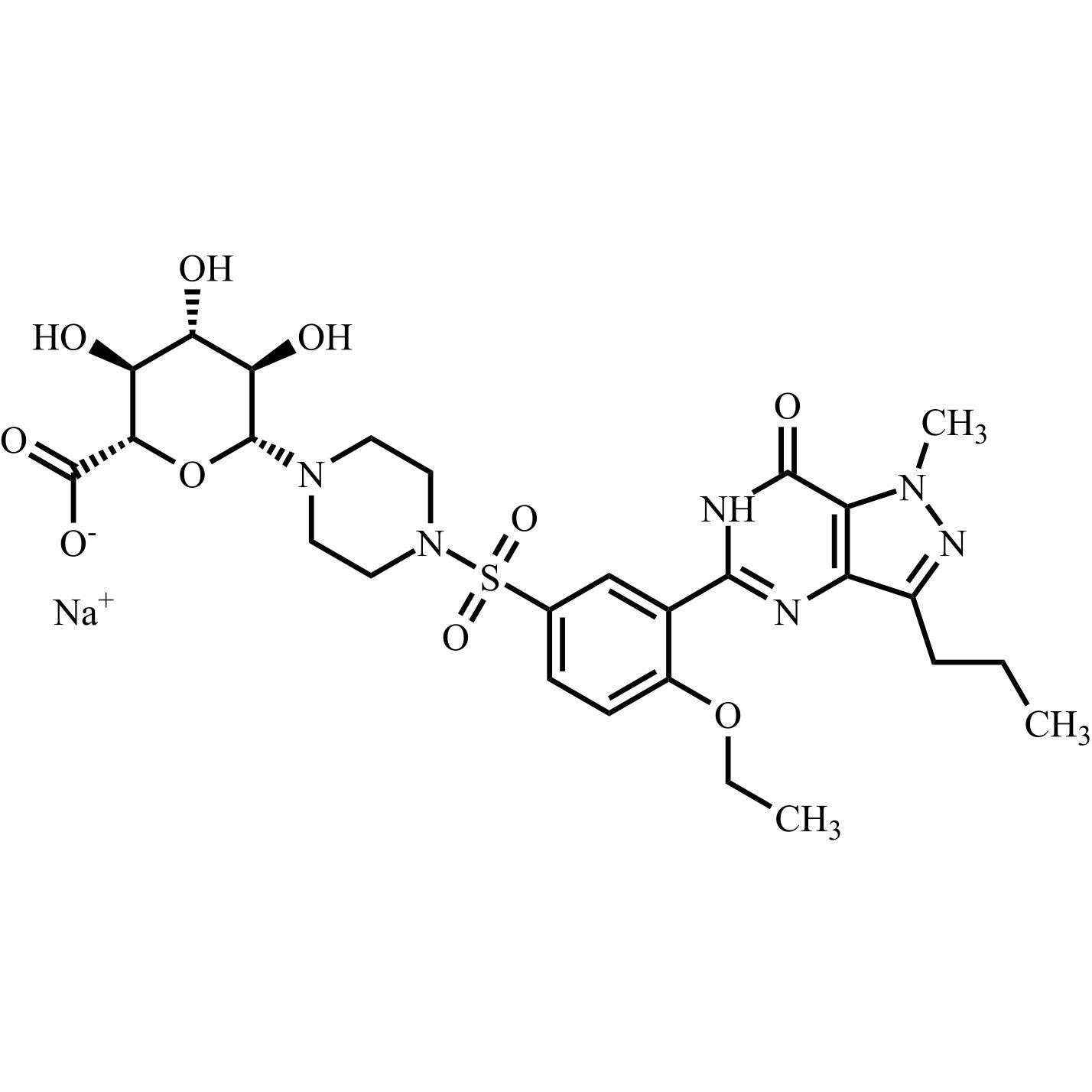 Picture of N-Desmethyl Sildenafil N-Glucuronide Sodium Salt