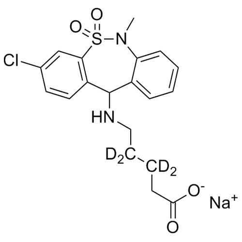 Show details for Tianeptine MC5-d4 (pentanoic acid metabolite) Picture of Tianeptine MC5-d4 (pentanoic acid metabolite)