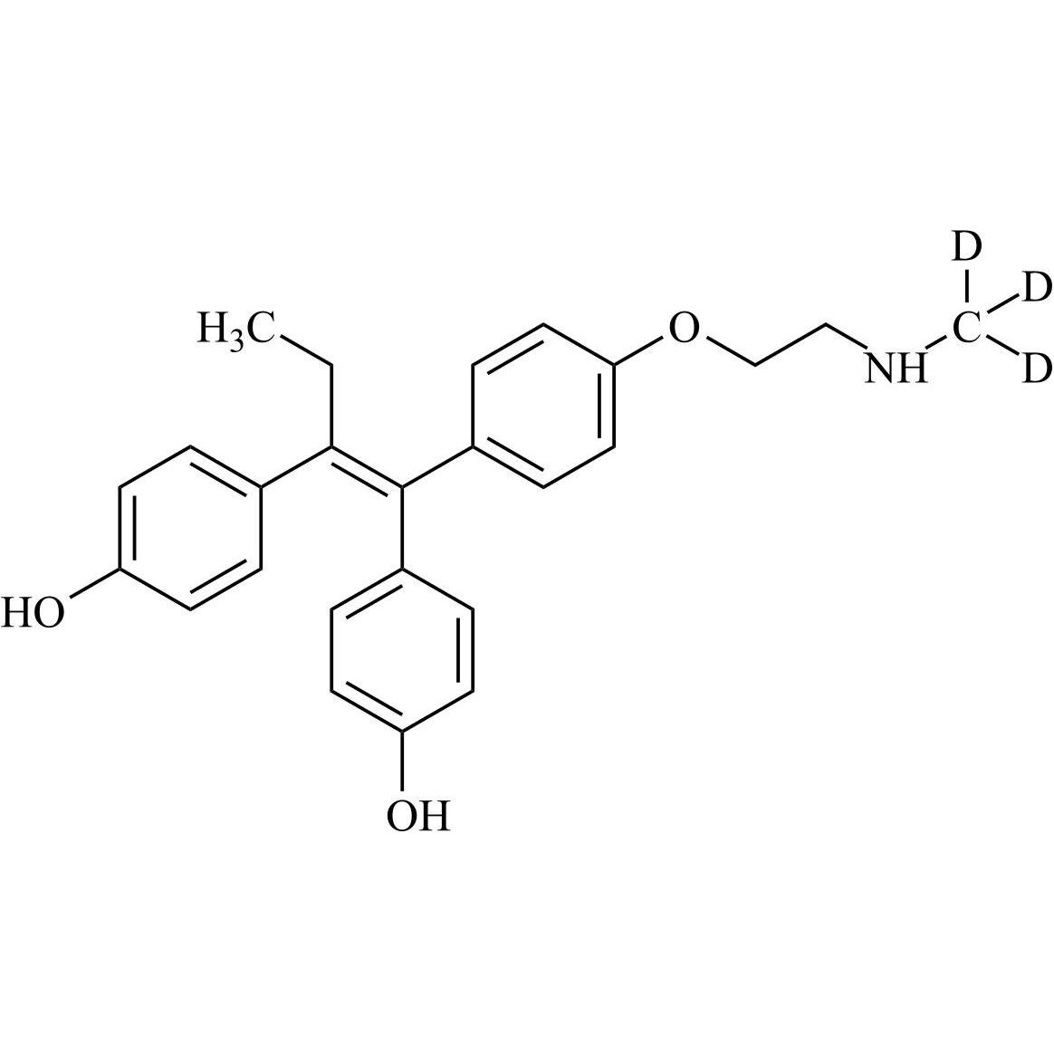 Picture of (E/Z)-4,4'-Dihydroxy-N-Desmethyl Tamoxifen-d3