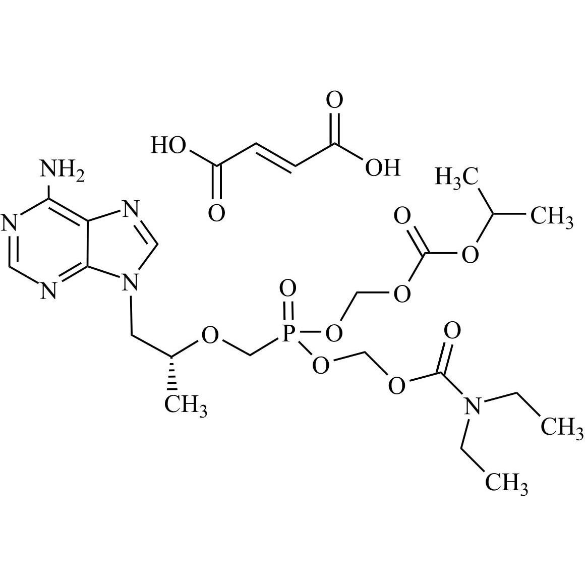 Show details for Diethylaminocarboxymethyl POC Tenofovir Fumarate (Mixture of Diastereomers) Picture of Diethylaminocarboxymethyl POC Tenofovir Fumarate (Mixture of Diastereomers)