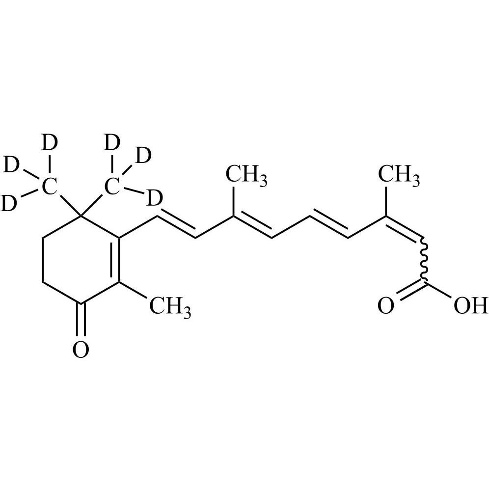 Picture of 4-Oxo Tretinoin-d6 (4-Oxo Retinoic Acid-d6) and Isotretinoin EP Impurity H-d6 (4-Oxo-13-cis-Retinoic Acid-d6)