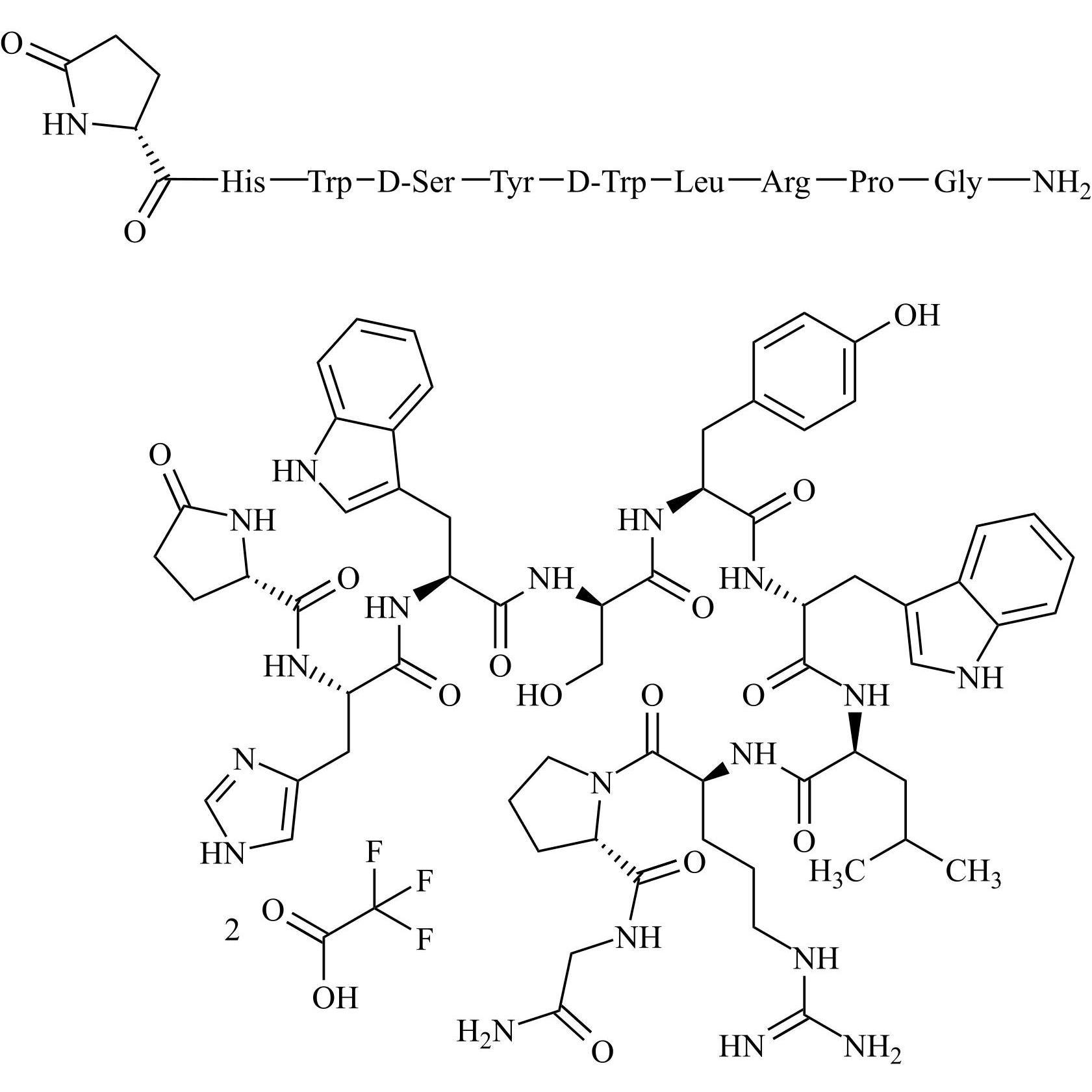 Show details for Triptorelin USP Related Compound A Ditrifluoroacetate Picture of Triptorelin USP Related Compound A Ditrifluoroacetate
