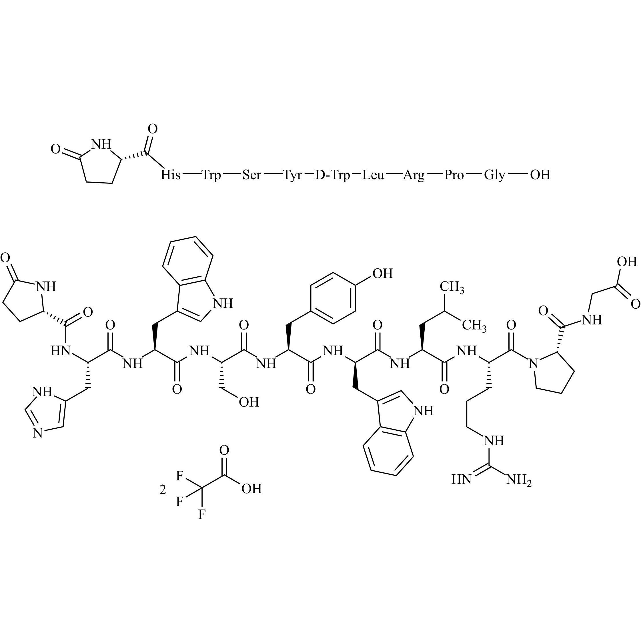 Show details for Triptorelin USP Related Compound C Ditrifluoroacetate Picture of Triptorelin USP Related Compound C Ditrifluoroacetate