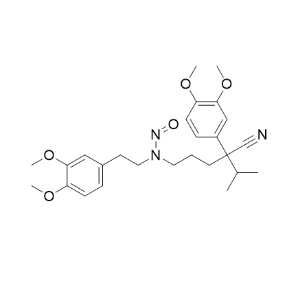 Show details for N-Nitroso Verapamil EP Impurity J (N-Nitroso N-Desmethyl Verapamil, N-Nitroso Norverapamil) Picture of N-Nitroso Verapamil EP Impurity J (N-Nitroso N-Desmethyl Verapamil, N-Nitroso Norverapamil)